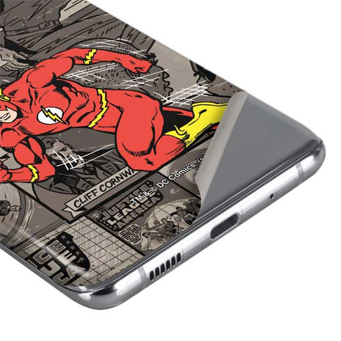 DC Comics The Flash Vintage Action pose pattern Galaxy S20 Ultra 5G Skin